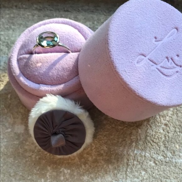 Lisa Eldridge The Kate Ring Oval Cut Green Prasiolite in Solid Sterling Silver - Picture 1 of 5